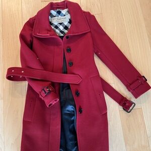 Burberry Women's Red Wool Coat